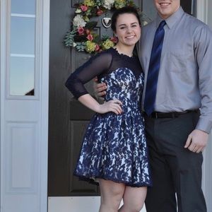 Navy Lace Formal Dress!